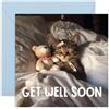 Central 23 Biglietto di auguri Get Well Soon Cat, perfetto per inviare auguri con un simpatico tocco felino, ideale per gli amanti dei gatti che hanno bisogno di un po' di allegria e comfort,