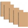 CBMZHF Set di Quaderni a Spirale da 4 Pezzi - Copertina in Carta Kraft A5 (Design Lay-Flat per Scuola e Ufficio, Pagine Spesse Eco-Friendly, Diari Stile Vintage)