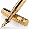 Scriveiner Penna stilografica Oro Premium - Splendida penna stilo con finitura, Placcato in Vero Oro Pennino (fine)