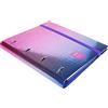 Grafoplás | Cartella 4 anelli fustellati A4 con ricambio a quadretti 5 x 5 90 g | Unequal Metallic Fucsia | Include separatori e busta trasparente | Finitura metallo | Carpebook