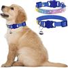 Generisch Collare per gatti personalizzato con strass e cravatta, regolabile in due misure, elegante fibbia in metallo per collari versatili per cuccioli, regalo ideale per animali domestici (blu scuro, XS)