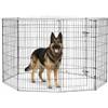 Baroni Home Recinto per Cani a 8 Pannelli in Metallo, Box Modulare per Animali con Porta Integrata, Recinzione per Interno ed Esterno, Montaggio Senza Attrezzi, 120x60 cm