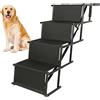 DDMINE Rampa per cani, scala per cani grandi e piccoli cani, corrimano per cani, corrimano pieghevole per auto, divano o letto, antiscivolo, carico fino a 80 kg (nero)