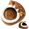 Generico Cuccia per gatti, cuccia semichiusa a forma di orso 40x38x34 cm imbottitura | Il design a grotta semi-chiusa crea un rifugio accogliente che aiuta a ridurre l'ansia e lo stress per gatti cani di piccola