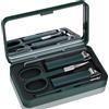 CMGF Set manicure 5 pezzi tagliaunghie con specchio: pinze per unghie dei piedi professionali verde con custodia, set manicure da uomo