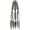 Yeaxxsqy Clip da vichingo con coda di cavallo intrecciata, estensione per parrucca artigianale per costume e cosplay, grigio chiaro 24 pollici