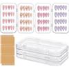 PH PandaHall 2 scatole trasparenti a pressione per unghie, organizer per unghie, con 60 adesivi per unghie per uso domestico e negozio, 9,2 x 15,3 x 4,7 cm