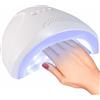 BAKAJI Lampada Unghie UV LED con e Pulsanti Timer, Asciugatura Rapida, Fornetto Polimerizzante 48 W Professionale Bianco per Smalto, Gel, Nail Art, Semipermanente, Ricostruzione, Pedicure e Manicure