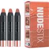 NUDESTIX Nude Natural Lips Kit - Set di 3 mini balsami labbra - Gel Lip + Cheek Balm - idratante, finitura lucida, set di colori nude