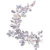 Generic Fermaglio per capelli da sposa con fiori di cristallo, accessorio per capelli da sposa con fiori, accessori per capelli da donna (argento)