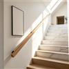 Kifezk Corrimano per Scale In Legno da Interno 200 cm, Antiscivolo, Con Staffe | Ringhiera per Scale, Staffe Incluse, Uso Interno, Design Antiscivolo，kit completo, per corridoio, villa, edificio, soffitta