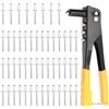 TMRBBesty Rivettatrice Manuale,Kit rivettatrice,Pistola Rivettatrice Professionale,Con 50 4,0mm Rivetti,Pistola Rivettatrice per Progetti Outdoor e Casa,Per metallo,Plastica,Pelle,Giallo