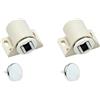 bricoleva.it 2 Chiusure Magnetiche per Ante - Magneti per Armadi, Cassetti, Porte, Camper, Barche - Ferma Porta Magnetico - Calamita Ferma Cassetto - Forza di Tenuta 8 Kg - Set da 2 Pezzi con Viti (Tondo-Bianco)