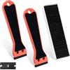 Erzekrim 2 raschietti in plastica con 100 lame in plastica, raschietto in plastica per piano cottura, forno, piano cottura a induzione, vetroceramica