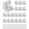 QWORK 20 Pezzi Staffe Angolari, Staffe Angolari In Acciaio Inox A Forma Di L, Con Viti Da 120 Pezzi 30x38 MM,Per Fissaggio Mobili In Legno