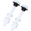 Sumsoctober Set di viti di fissaggio per serbatoio dell'acqua del WC con rondelle in gomma, bulloni M6 per cassetta WC con kit di riparazione per vasche, in plastica bianca e anello di tenuta, 2 pezzi