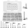 FandWay Set di 760 viti autofilettanti Torx, M2, M2,3, M2,6, M3, per costruzioni in legno, in acciaio inox, viti autoperforanti Torx a testa svasata, piccole viti assortite con punte T6, T7, T8, T10.