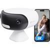 EZVIZ CB30 Dual Telecamera Wi-Fi Magnetica Senza Fili Interno/Esterno 3K | Doppio obiettivo 5MP, Montaggio Magnetico, Zoom Ibrido 4x, Vista 180°, Rilevamento AI persone/veicoli, Supporto Pannello