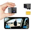 Bextgoo 4G LTE Telecamera con SIM, 4K Mini Telecamera senza WiFi | Telecamera 4G con Batteria 5200mAh, Grandangolo 160°, 4K Visione Notturna, Rilevamento Radar IA, Avviso, Accesso Multiutente