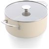 KitchenAid Pentola in alluminio KitchenAid con coperchio in vetro, diametro 24 cm, capacità 4,91 litri, rivestimento antiaderente in Vetroceramica