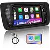 Selius Autoradio da installazione con schermo da 7 pollici - Apple CarPlay e Android Auto - Bluetooth, USB, Wi-Fi - Sistema audio stereo - Sistema operativo Linux