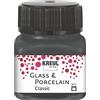 KREUL 16231 - Vetro & Porcellana Grigio Classico, in Barattolo da 20 ml, Vernice Brillante a Base d'Acqua per Vetro e Porcellana, a Rapida Essiccazione, Coprente