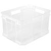 keeeper Contenitore Euro-Box M, Plastica resistente (PP), 35 x 27 x 22 cm, 16 L, Bruno, Nature/Trasparente