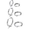 U7 3 Paia Orecchini Cerchio Uomo e Donna Acciaio Inossidabile 3 Colori | Set orecchini acciaio inossidabile cerchio da 3mm*7+9+12mm/2mm*8+10+12mm; ipoallergenico, resistente e confortevole