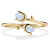 PERIMADE Anello a tulipano con opale placcato oro, da donna, ipoallergenico, piccolo fiore impilabile, anello bypass a fascia aperta, gioielli in argento Sterling 925, gioielli alla moda, regalo di