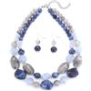 Dazylleco Collana con perle da donna, a due strati, grandi perle in resina, set di gioielli alla moda, regalo per la mamma
