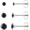 Candyfancy Orecchini in titanio, ipoallergenici, unisex, G23, in titanio G23, con zirconi, 2/3/4/5 mm