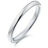 Bling Jewelry Anello nuziale sottile impilabile minimalista semplice a cupola nera in titanio per coppie per uomo per donna comfort fit 2MM