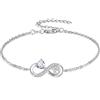 YFN Bracciale in argento Sterling S925, regalo per il 16° compleanno, per ragazze, elegante gioiello per adulti