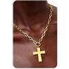 BodyBonita Collana Donna Collane Particolari Catena Chunky Placcato Oro 16k con Toggle Collier Dorata Gioielli Offerta Bigiotteria Necklace con Pendenti Cuore Croce Liscia/Martellata e Trifoglio