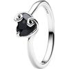 PANDORA Disney The Nightmare Before Christmas 194733C01 - Anello a forma di cuore in argento Sterling con cristallo nero, misura 54