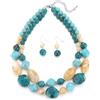 Dazylleco Collana con perle da donna, a due strati, grandi perle in resina, set di gioielli alla moda, regalo per la mamma