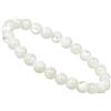 ELEDORO PowerBead - Braccialetto elastico da donna, in pietre preziose, 8 mm, 17-18 cm e pietra preziosa, colore: bianco, cod. PB2018-076