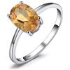 JewelryPalace Anello ovale naturale ametista granato peridoto citrino topazio anello da donna in argento 925 placcato oro giallo placcato oro rosa, anello di fidanzamento matrimonio promesso, gioielli