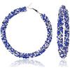 Romlibr Orecchini a cerchio da donna, in stile bohémien, con strass e strass avvolti in resina, grandi orecchini a cerchio, gioielli