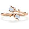 PERIMADE Anello a tulipano con opale placcato oro, da donna, ipoallergenico, piccolo fiore impilabile, anello bypass a fascia aperta, gioielli in argento Sterling 925, gioielli alla moda, regalo di