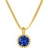 Sakrami Collana Donna Ragazza Punto Luce Intense Color Argento 925 Dorato con Zircone Rosso Verde Blu Arancione Viola, Catena Veneziana, Scatola Incisione − Idea Regalo Cresima Compleanno
