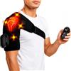 runpeak Massaggiatore per le spalle, supporto per le spalle con 5 livelli di calore e 5 modalità di vibrazione, cuscino termico portatile 5000 mAh con telecomando, cinghia regolabile per sinistra e destra