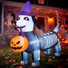 JOYIN Zucca gonfiabile per Halloween, 1,74 m, con luci LED integrate, scheletro autogonfiante, per giardino e terrazza, spaventoso e luminoso