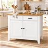 Soayone Credenza Cucina 91 cm, Madia Cucina con 2 Cassetti e 2 Ante, Bianco Rovere | Credenza cucina 91 × 40 × 82 cm con 2 cassetti e 2 ante, madia cucina bianco/rovere per stoviglie e accessori