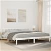 HaoChrymec Letto in Legno Massello, Extra Lungo 200x220 cm, Testiera Alta, Struttura Robusta con Doglie, Bianco, Pino, rete letto, letto king size, per Camera da Letto Matrimoniale e Ospiti, Senza Materasso