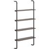 KOMFOTTEU Mensola da Parete Salvaspazio con 4 Ripiani, 70 x 20,5 x 150 cm | Scaffale Organizer in Metallo Robusto, Libreria Sospesa Multifunzionale per Camera da Letto, Soggiorno, Cucina o Ufficio