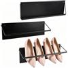 OLYCRAFT 3 Pack Portascarpe da parete pieghevole, 42 cm, in metallo, organizer per scarpe sospese a risparmio energetico, supporto per scarpe da parete nero, per campeggio, auto, armadio appartamento