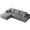 Comfyu Boneless Sofa 270 cm, divano angolare modulare con chaise longue, grigio, 3 posti (grigio, grande sinistra)