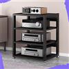 IMUNKT 3-5 Livelli Mobile Componenti Stereo HiFi Rack Audio AV Tower, Regolabile Supporto Per Giradischi, Portaoggetti Legno & Metallo (Black, 50x40x6)
