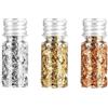 MEZOKUCEL 3 bottiglie di schegge di foglia d'oro, schegge di foglia d'oro, foglia d'oro per la cottura, schegge di foglia d'oro, decorazione di torta d'oro, carta stagnola decorativa multifunzionale(Mescolare)